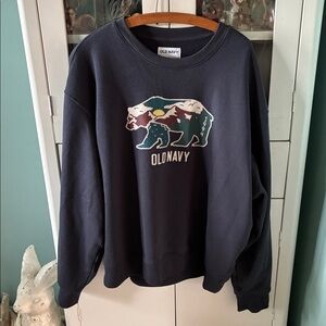 Old Navy Bear Graphic Sweatshirt sz Xl euc